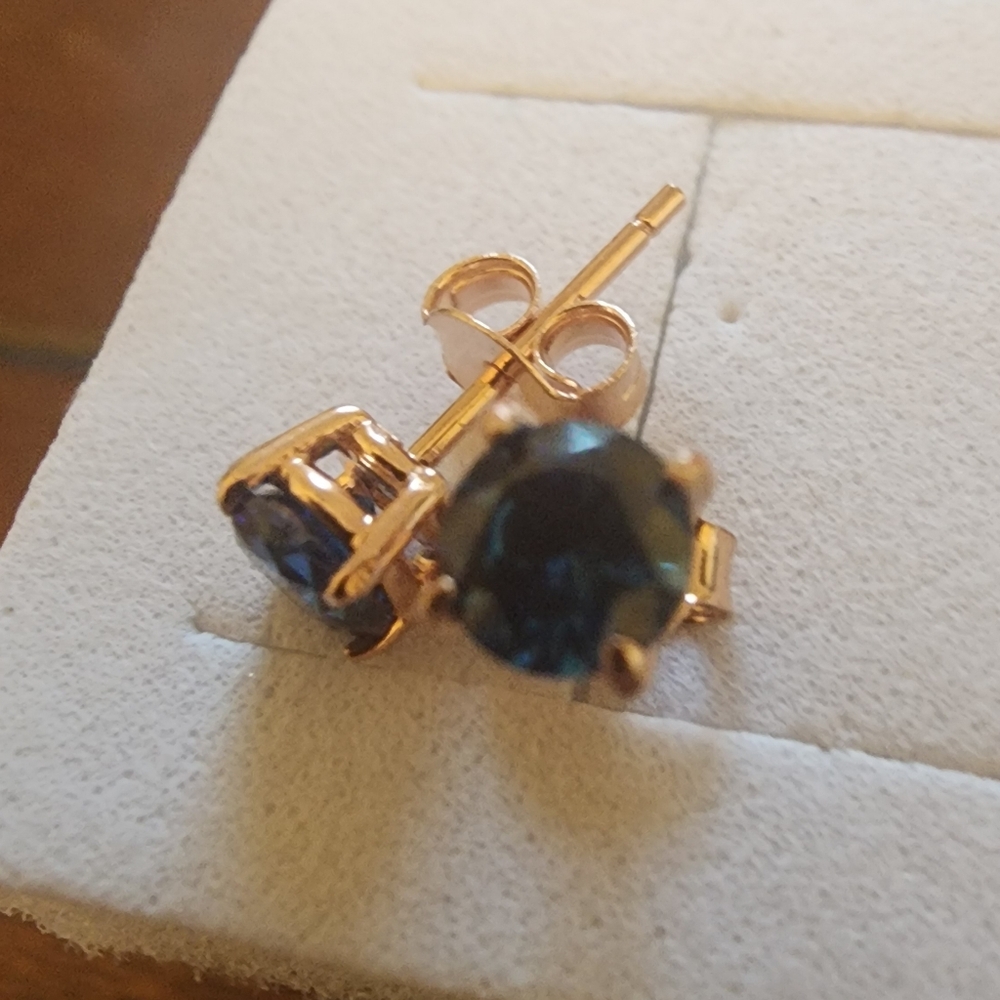 Sapphire Silver Earrings - Picture 6 of 7